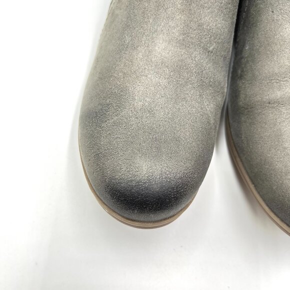 Cobb Hill Womens Size 7 Crosbie Gray - Olive Green Leather Ankle Boots Shoes - Picture 3 of 14